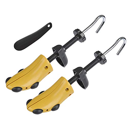 FOCCTS Schuhspanner Herren und Damen 2-Wege Schuhspanner Kunststoff & Metall Schuhdehner Schuhweiter für Einstellbare Länge und Breite Schuhstrecker mit Schuhlöffel, Geeignet für Größe EU 36-42