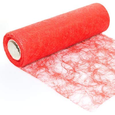 Chemin de table en polyester 3320 rouge feu 25m Protinam