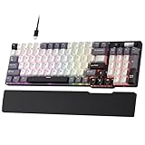 RK ROYAL KLUDGE C96 HE Mechanische Gaming-Tastatur, Hall-Effekt-Magnetschalter, Hot-Swap 90% Kabel RGB Handballenauflage, einstellbare Auslösung Rapid Trigger, 8K-Abfragerate, Pro Web Driver,QWERTY