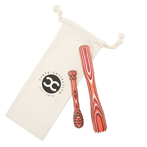 Exotic Pakkawood Muddler and Honey Dipper - Sharp Teeth are Great for Mashing