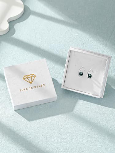 Tahitian Black Pearl Earring For Women AAAAA Grade Tahitian Black Pearl 925 Sterling Silver Jewelry Gift For Wife Mom Girlfriend Gift For Christmas Mother's Day Valentine's Day 7