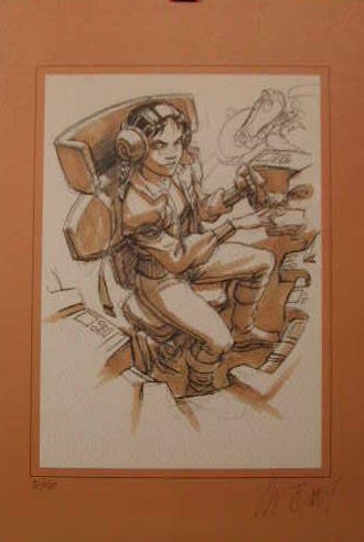Poster Buchet Croquis Assis tirage d'art numéroté signé 180 ex de 21x29 cm