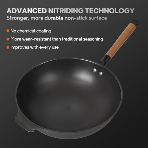 Wok de acero al carbono 11.8 pulgadas, antiadherente miniatura 2