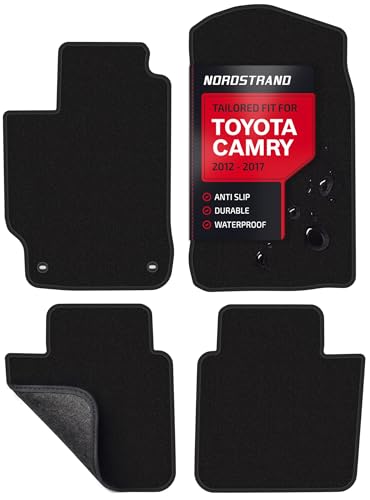 Floor Mats for Toyota Camry 2012-2017 - Custom 3D Fit Mats for Toyota Camry XV50-1st & 2nd Row - TPR Anti-Slip Backing - 22oz Heavy Duty Carpet Mat - Set of 4 All Weather Car Liner Floormats