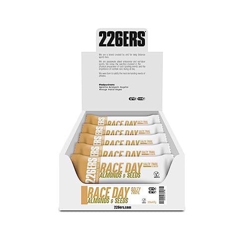 226ERS Race Day Bars, Barritas Energéticas Veganas, Energy Bars Sin Gluten, Almendras y Semillas - 30 barras x 40 g