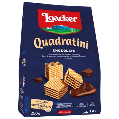 Loacker Quadratini Chocolate Wafer Cookies, 8.82 Ounce