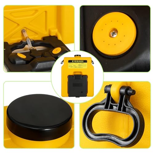 Image of Portable Eyewash Station - Eye Wash Station with Ansi Certified OSHA-Approved, Wall Mount Eye Washing Station with Dual Spray (14gallon)