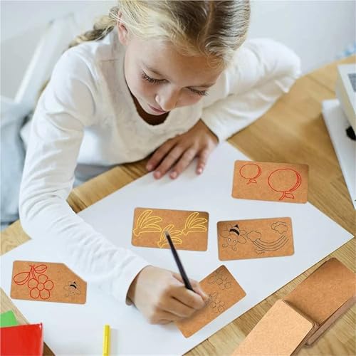 Tarjetas de papel kraft con 500 notas en blanco y sobres con bordes redondeados 5