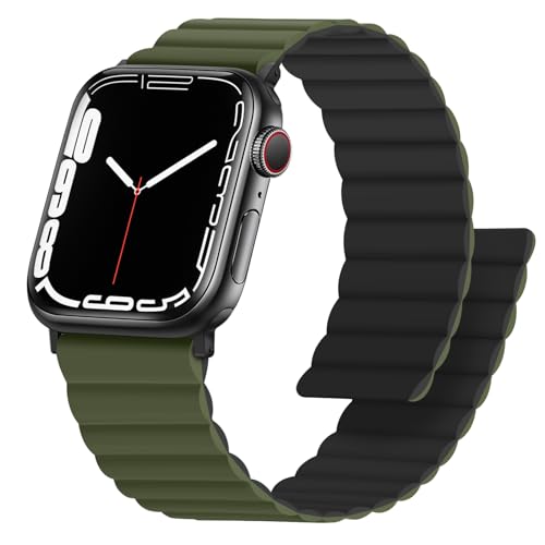Bracelet Apple Watch magnétique silicone réversible pour le sport et le bureau