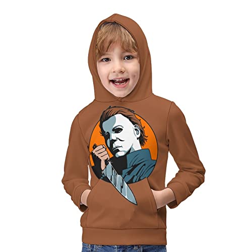ZHANGXM Sweatshirt Sports Casual Halloween Michael Myers Comfortable Hoodie Tops for Boys and Girls Soft Sweatshirt 7-9Y4