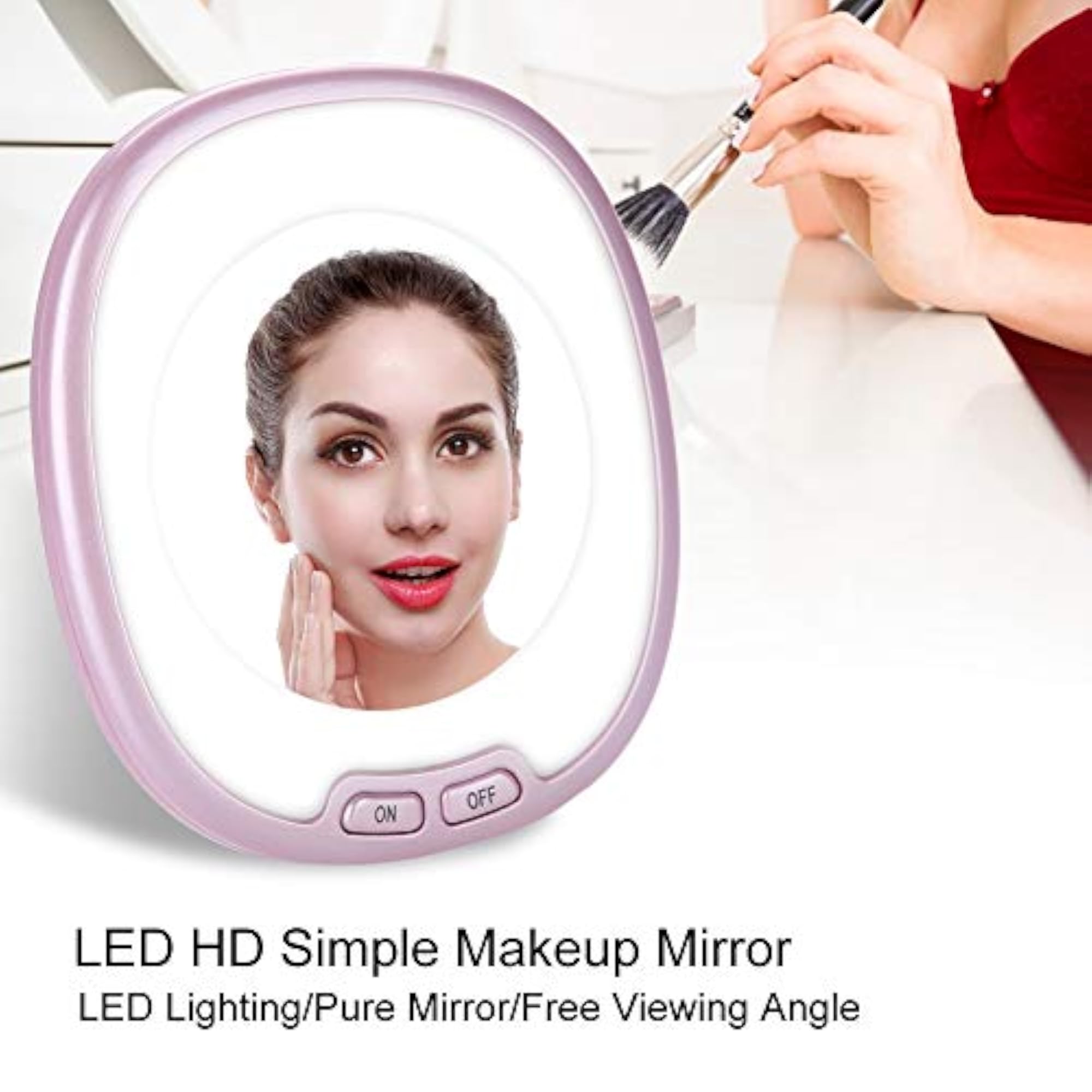 Set of 2 Solid Support Design Makeup Mirrors, HD