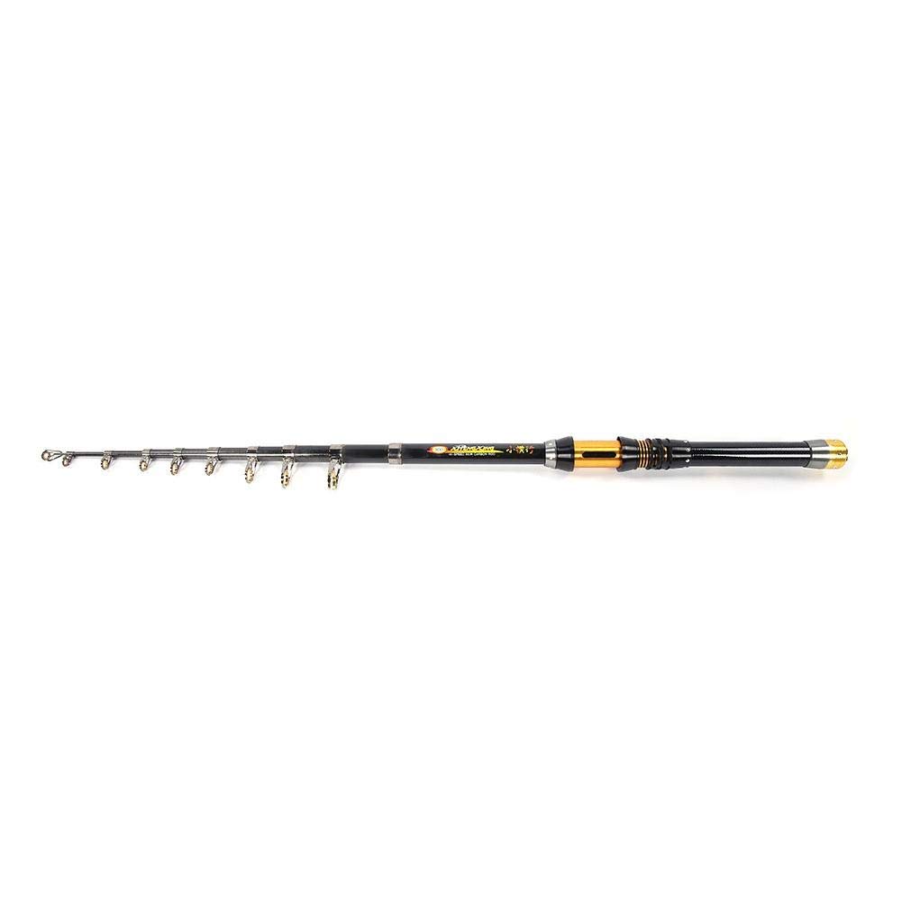 Caña de Pescar telescópica Mini caña de Pescar de Pesca portátil caña de Pescar con Anillo de Alambre de cerámica para la Pesca al Aire (3.0m)