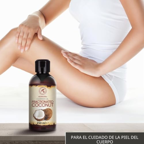 Miniatura 5 de Aceite De Coco Fraccionado 250ml - 100 Puros Y Aceites De Coco Naturales - Aceite Base - Inodoro - Tratamiento Facial Intensivo - Cuidado Del Cuerpo - Piel - Cabello - Aceite De Masaje