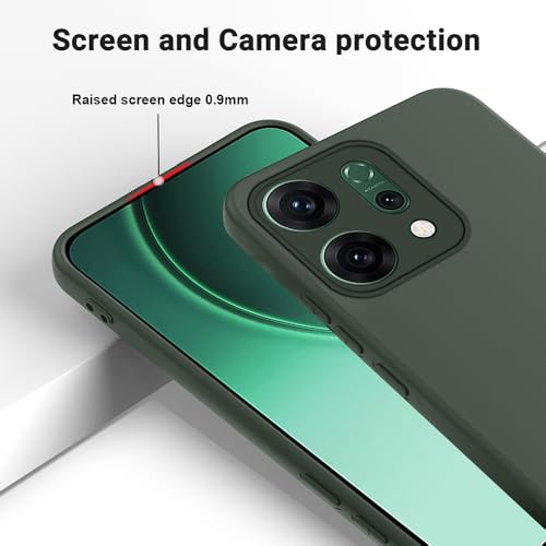 Image of Back Cover for Oppo Reno14 5G | Full Camera Protection | Premium Liquid Silicon Case | Flexible Bumper Case for Oppo Reno14 5G (Military Green)