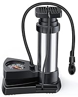 Lifelf Fahrradpumpe Mini-Luftpumpe mit großem Manometer - Mini und tragbar, 11bar/160PSI, Dualkopf, Minipumpen für alle Ventile, geeignet für Fahrräder, Bälle, Schwimmringe und Luftmatratzen