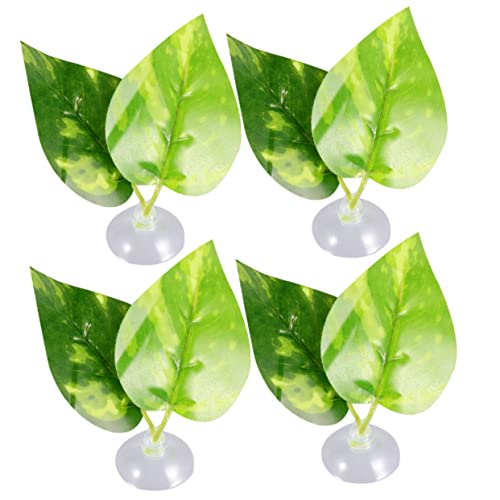 YARNOW 1 Satz Simulation Verlässt Fischschalendekorationen Dekorationen Für Aquarien Tank- Aquarium Decoration Fish Tank Ornament Aquarium Selber Bauen Aquarienmaterial Green 4 Stück