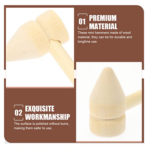 SEWACC Mini Martelos De Madeira 15 Peças Brinquedo De Marreta Brinquedo De Bater Martelo Ferramenta