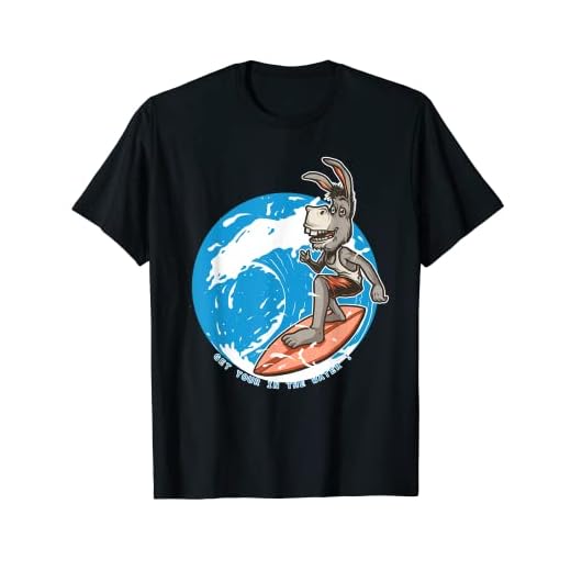 Divertido Obtener Su Culo En El Burro De Agua Surfero De Montar Onda Camiseta