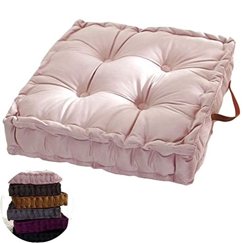 Wociud Square Thick Floor Seating Cushions,Solid Thick Tufted Cushion Meditation Pillow Square Floor Pillow Seating With Carrying Handle,Sofa Balcony Tatami Pad (Pink) #TOP10
