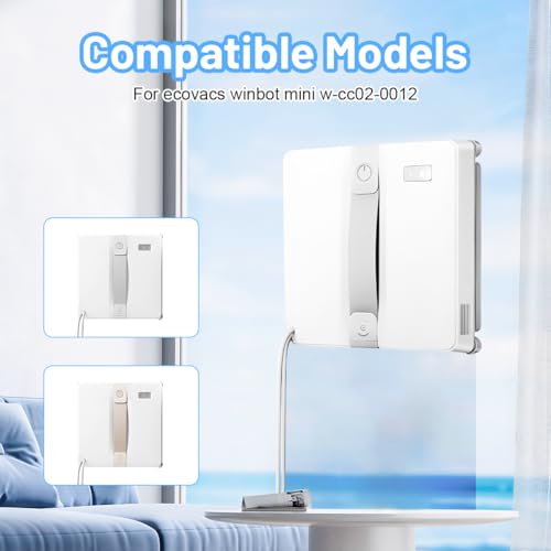 Miniatura 5 de 10 Piezas Para Ecovacs Winbot Mini Paño De Limpieza Kit, Para Ecovacs Winbot Robots Limpiacristales Almohadillas De Limpieza, W-Cc02-0012 Accesorios De Repuesto, Para Ventana Limpio