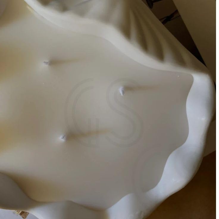 Image of Concrete Sea Shell Jar Candle | Velvet Rose Aroma | 24+Hours Burn Time | Perfect for Home Decor & Gifting (A)