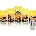 KUPITM6 Christliche Weihnachtsdeko, 5 LED Weihnachtskrippen Kerzen, Flammenlose Kerzen Säule Religion Kerzen, Weihnachtskrippen Dekoration mit Fernbedienung und Timer-Steuerung, Warmweiß