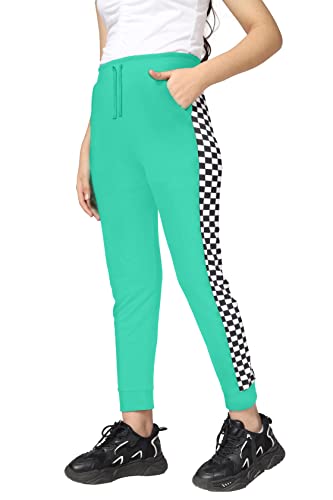 Image of KYDA KIDS Girls 100% Cotton Chess Print Track Pants | Elastic Waist Regular Fit | Soft Breathable Kids Casual Wear with Side Pockets Multicolor (Pack of 1)