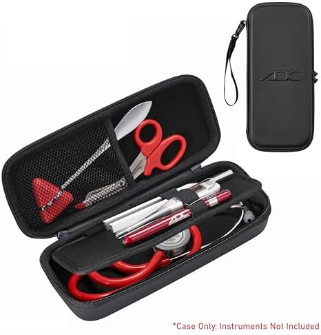 ADC Medic Case/Medical Every-Day Instrument Carry/Fits Adscope Clinician Stethoscopes and Comparable Models with Room for Instruments and Accessories, Small, Black