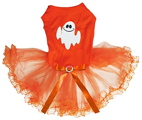 Robe pour chien orange Little Ghost vêtement dentelle taille L - 2