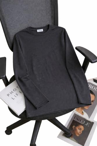Image of Mack Jonney Men's Striped Ribbed Black Full Sleeve T-Shirt | Premium Soft Stretch Fabric | Casual Wear Round Neck Tee-M6296