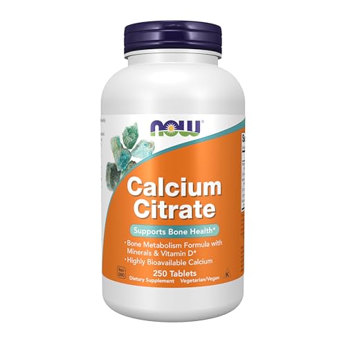 NOW Foods Supplements Calcium Citrate with Vitamin D Magnesium Zinc Copper and Manganese 250 Tablets