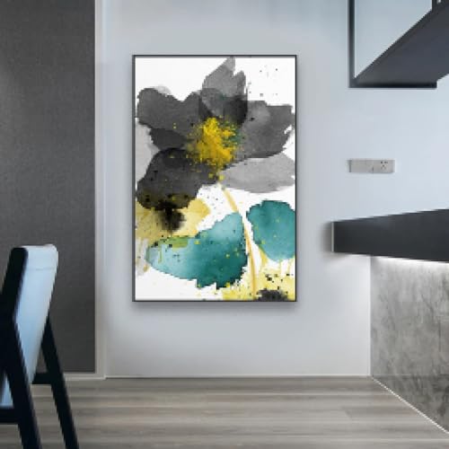 Toile marguerite verte et noire habiller mur vide cadre 60x90