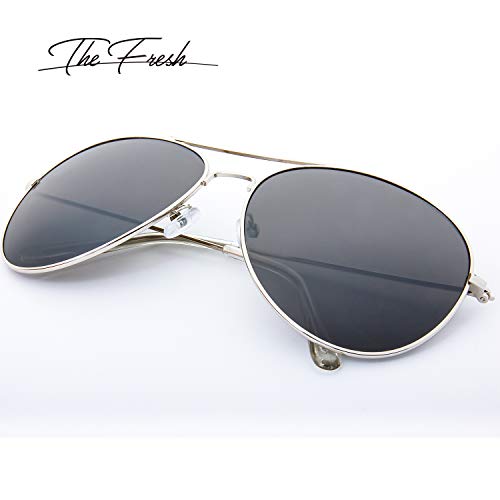 Image of The Fresh Classic Aviator Frame Light Color Lens XL Oversized Sunglasses Gift Box