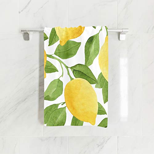 Zoeo Lemon Hand Towel Yellow Lime Tree Dish Towels Cotton Face Towel Bath Decor Set For Girls 30X15 Inch Gym Yoga Towels For Mothers Day #TOP1