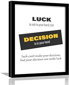 Kotart - Decision is in Your Hand - Motivational Quote Poster with Frame for Home and Office Wall Decor - Framed Posters for Room Bedroom Living Room (11x14 inch, Framed) (Yellow and Black)