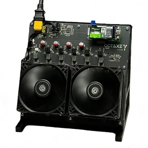 Bitcoin Home Miner Nerdqaxe++12TH/s 240W with Four Fans and Eight BM1370 ASIC Chips Dual-Fan Plug-and-Play 2.4G WiFi and Quiet for Crypto Machine Bitcoin Miner for Beginners