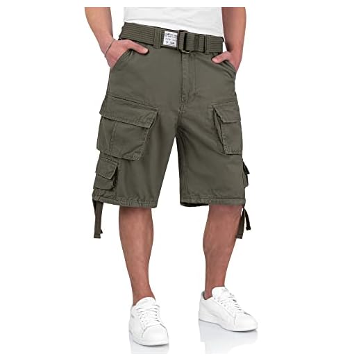 Surplus Division Herren Cargo Shorts, oliv, L