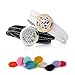 Maromalife 2Pcs Essential Oil Diffuser Bracelet, Stainless Steel Aromatherapy Locket, Adjustable Leather Band, 20 Refill Pads, Gift Set-Silver & Rose Gold Bracelets
