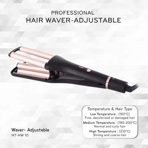 Image of HECTOR Professional Depth Adjustable Hair Waver, 230C Temperature, 4 Wave Types, Auto Cutoff
