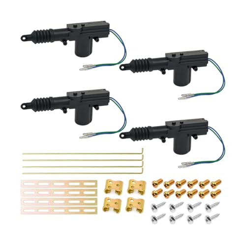 SWPHRT 4PCS Car Door Lock Actuator 12V 2-Wire High Power Vehicle Central Locking System Actuator Kit Heavy-Duty Automotive Replacement Accessories Universal for SUV Saloon Cars Truck
