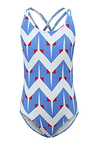 Image of Girls One Piece Swimsuits,Girls Bathing Suits with Adjustable Straps,Kids Hawaiian Floral Swimwear 3-16 Years