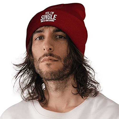 Image of Embroidery Goth Beanie Knit Hats for Men & Women, Embroidery Winter Hats Skull Cap