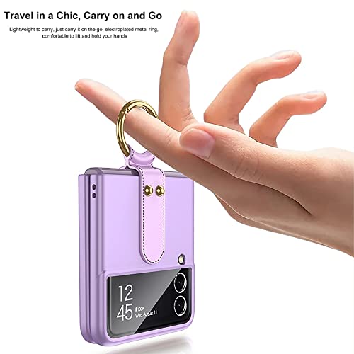 Dugros For Samsung Galaxy Z Flip 3 Case For Galaxy Zflip3 Protective Cover Ring Shockproof Phone Case For Sumsung Zflip 3 Fold 3 Case,03,Silver,For Galaxy Z Flip 3 #TOP2