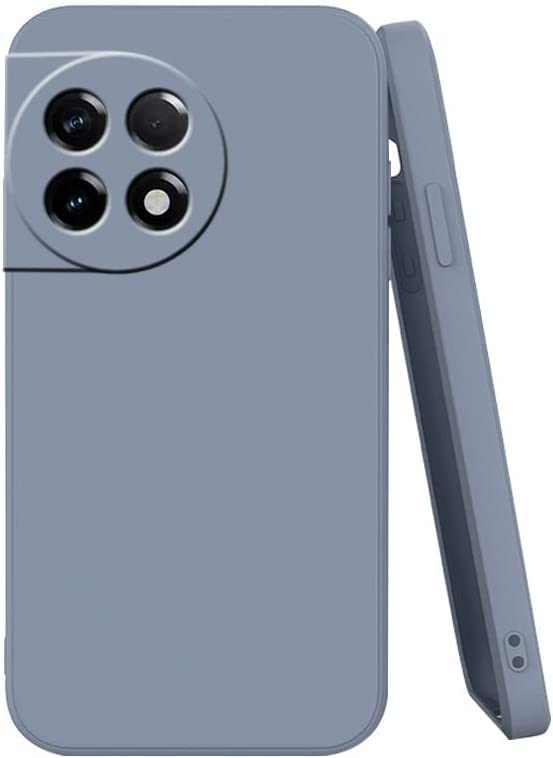 One Plus 11R / Ace 2 Case Cover Gray Slim Fit Soft Back TPU Cover Flexible Silicone Matte Cover for One Plus 11R / Ace 2 by Emodil ® (Gray)