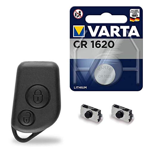 Boitier Clé Coque Plip Télécommande Peugeot 106 ✚ Switch ✚ Pile CR1620 VARTA - Kit iRace Keys® Cover