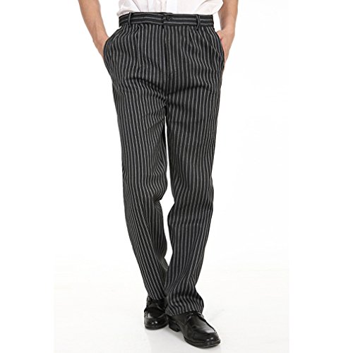 WAIWAIZUI Pantalones de Chef Negro