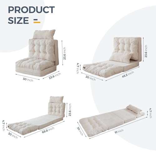 Image of MAXYOYO Folding Sofa Bed, Convertible Chair Couch, Tufted Bean Bag Sofa