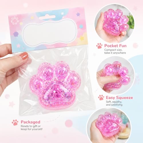 Image of 3PCS Taba Squishy Cat Paw, Taba Squishy for Relaxing Sensory Fidget Pinch Family for Kids Cat Paw Squeeze Cute Beautiful Cat Paw (Blue and Pink)