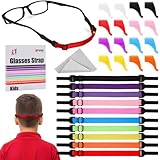 XFIRE-GEAR Kid Glasses Straps - 10 Psc Adjustable Eyewear Retainer with 10 pair Ear Hooks, No Tail Eyeglasses Holders Around Neck, Sunglasses Eyewear Retainer for Child&Big Kids (6.8-10in)
