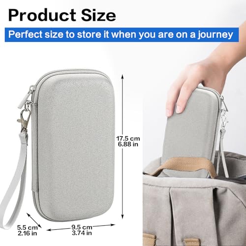 Teskyer Kabeltasche Organizer, wasserdichte, Starre Schale, Besserer Schutz, Tragbar, Travel Essentials, Urlaub Must Haves, 8,5 x 17,5 x 6 cm, Grau